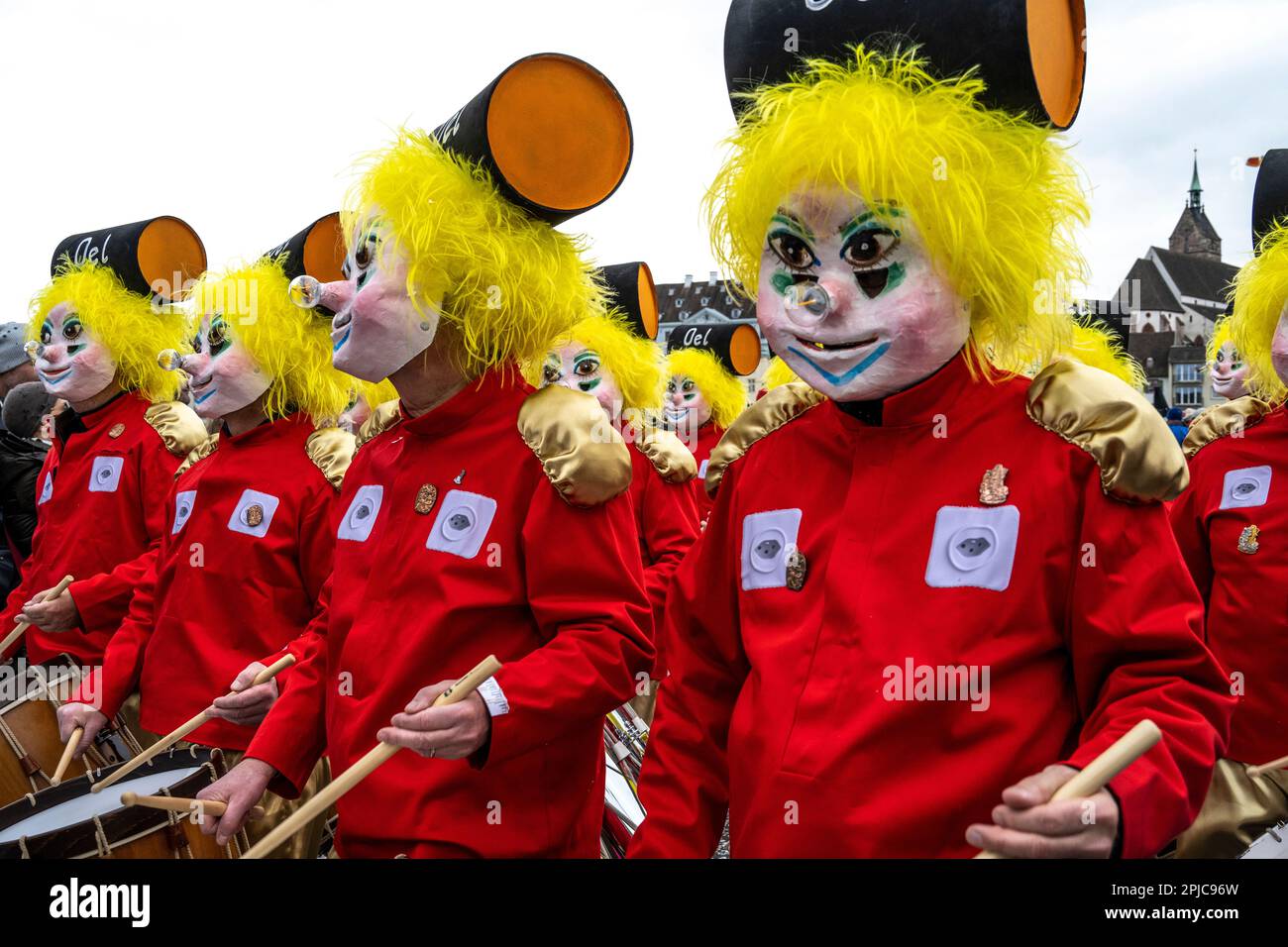 Basel Switzerland Carnival or Fasnacht parade showing drummers Stock ...