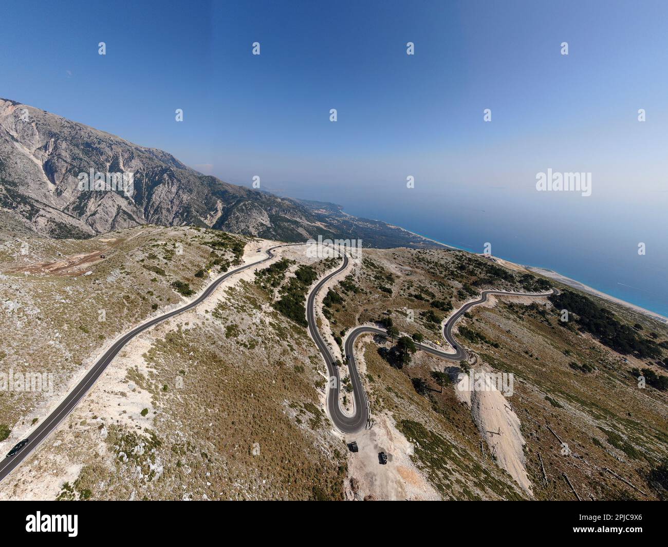 Above Serpentine road in Albania Stock Photo Alamy