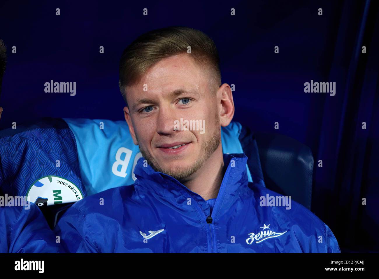 Saint Petersburg, Russia. 01st Apr, 2023. Dmitri Chistyakov (No.2) of Zenit seen during the Russian Premier League football match between Zenit Saint Petersburg and Ural Yekaterinburg at Gazprom Arena. Final score; Zenit 2:0 Ural. Credit: SOPA Images Limited/Alamy Live News Stock Photo
