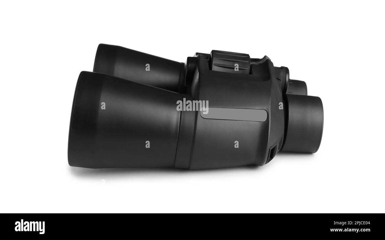Modern binoculars isolated on white. Optical instrument Stock Photo Alamy