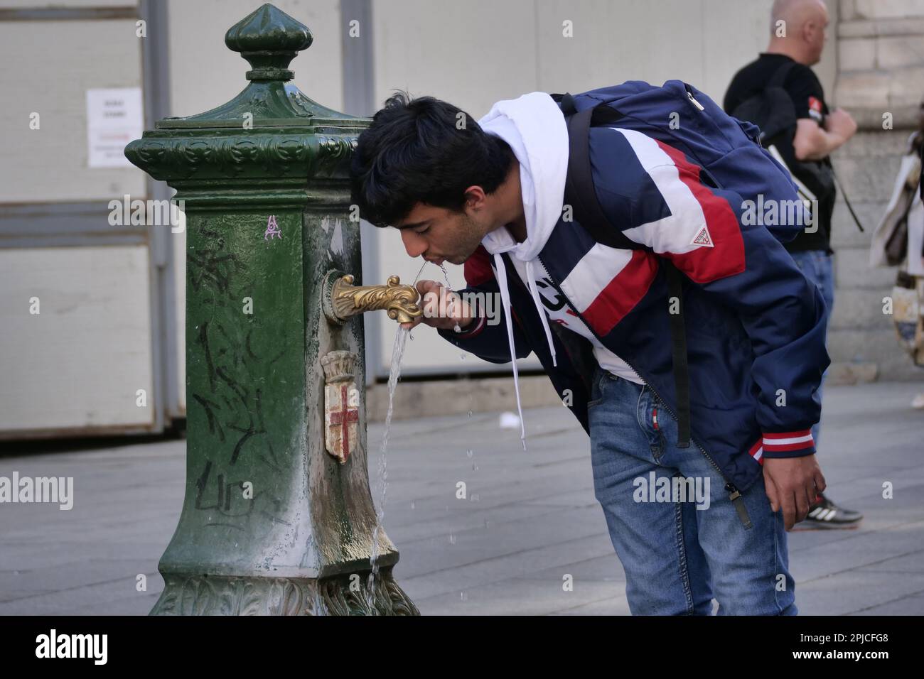 Milan, Italy. 02nd Apr, 2023. The widows are the typical fountains of Milan, so called because the incessant trickle of water that flows is compared to the tears of a widow. Credit: Independent Photo Agency/Alamy Live News Stock Photo