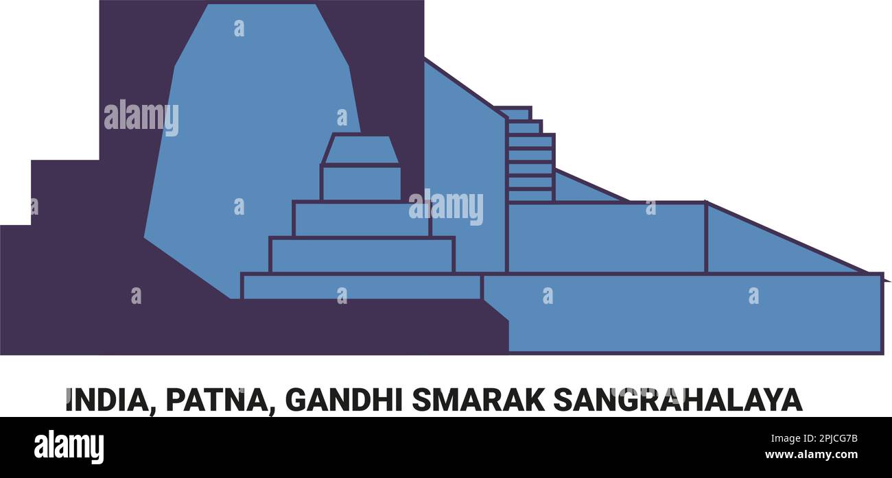 India, Patna, Gandhi Smarak Sangrahalaya travel landmark vector illustration Stock Vector
