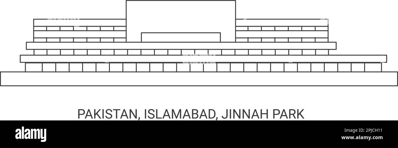 Pakistan, Islamabad, Jinnah Park, travel landmark vector illustration Stock Vector