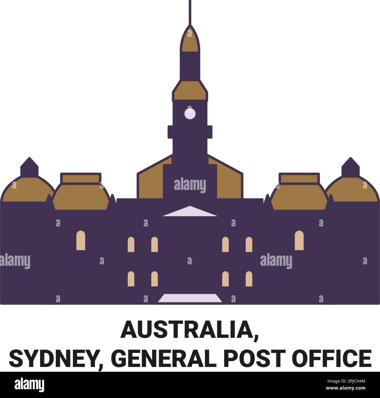 Australia, Sydney, General Post Office travel landmark vector illustration Stock Vector