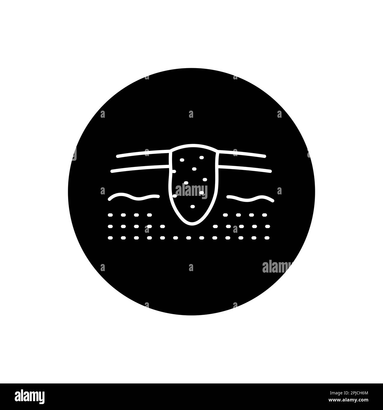 Skin cancer black line icon. Dermatology disease. Skin problem Stock