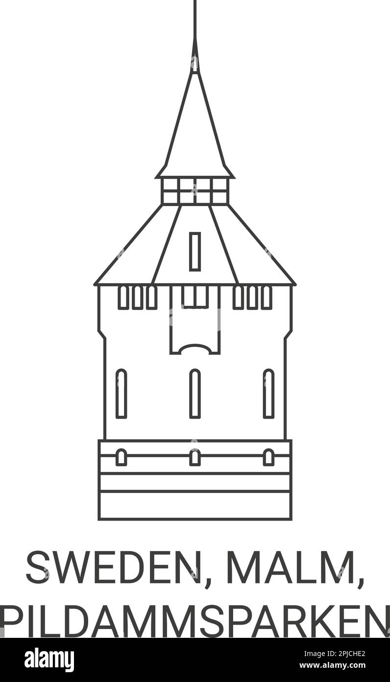 Sweden, Malmo, Pildammsparken travel landmark vector illustration Stock