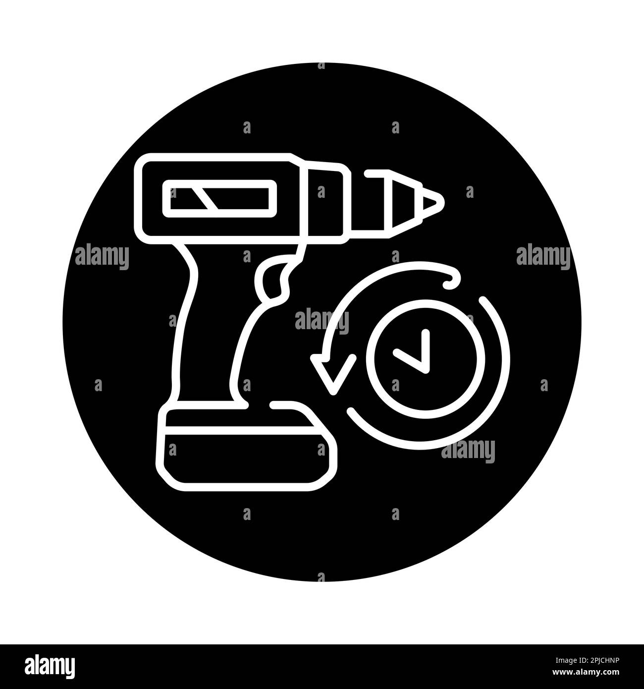 Drill rental black line icon. Work instrument. 24 hour rent service ...