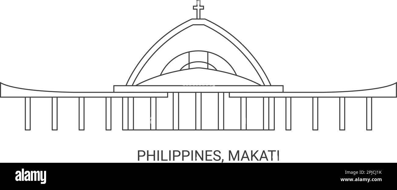 Philippines, Makati travel landmark vector illustration Stock Vector