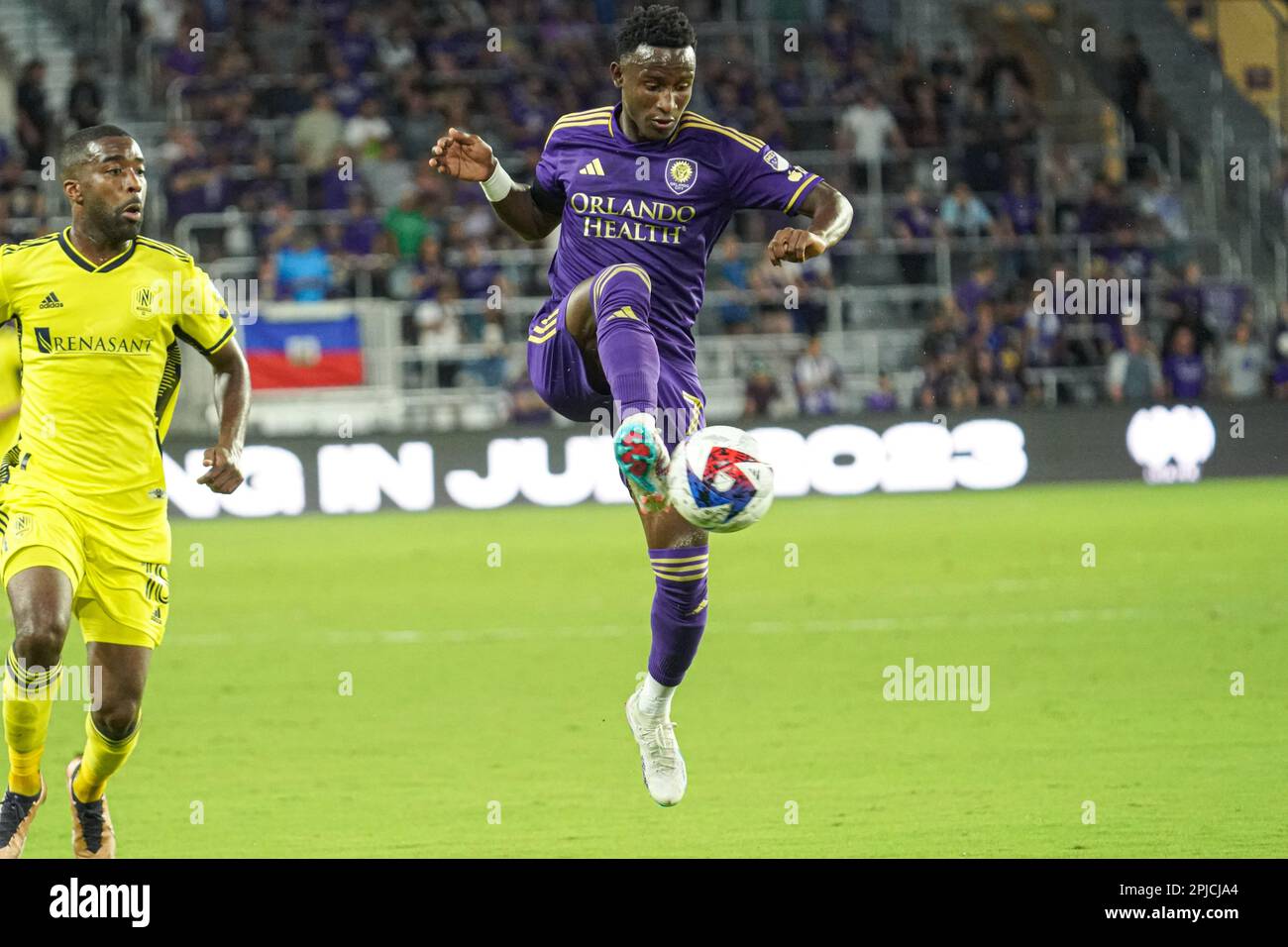 Orlando, Florida, USA, April 1, 2023, Orlando City player Ivan Angulo