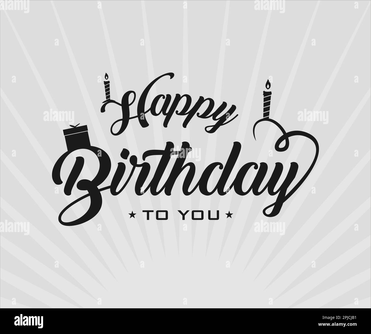 Happy Birthday Hand drawn text phrase. Calligraphy lettering word ...