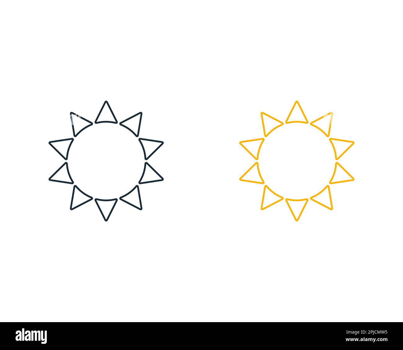 Sunburst Line Icon Design Template Elements Stock Vector