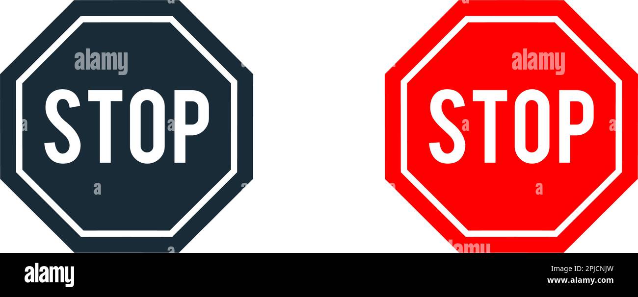 Stop signage Stock Vector Images - Alamy