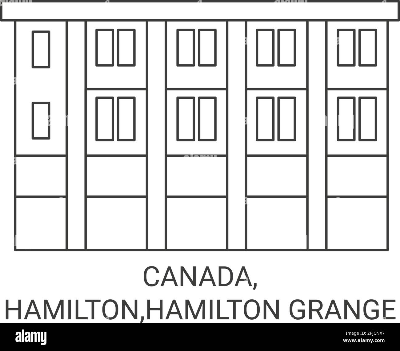 Canada, Hamilton,Hamilton Grange travel landmark vector illustration Stock Vector