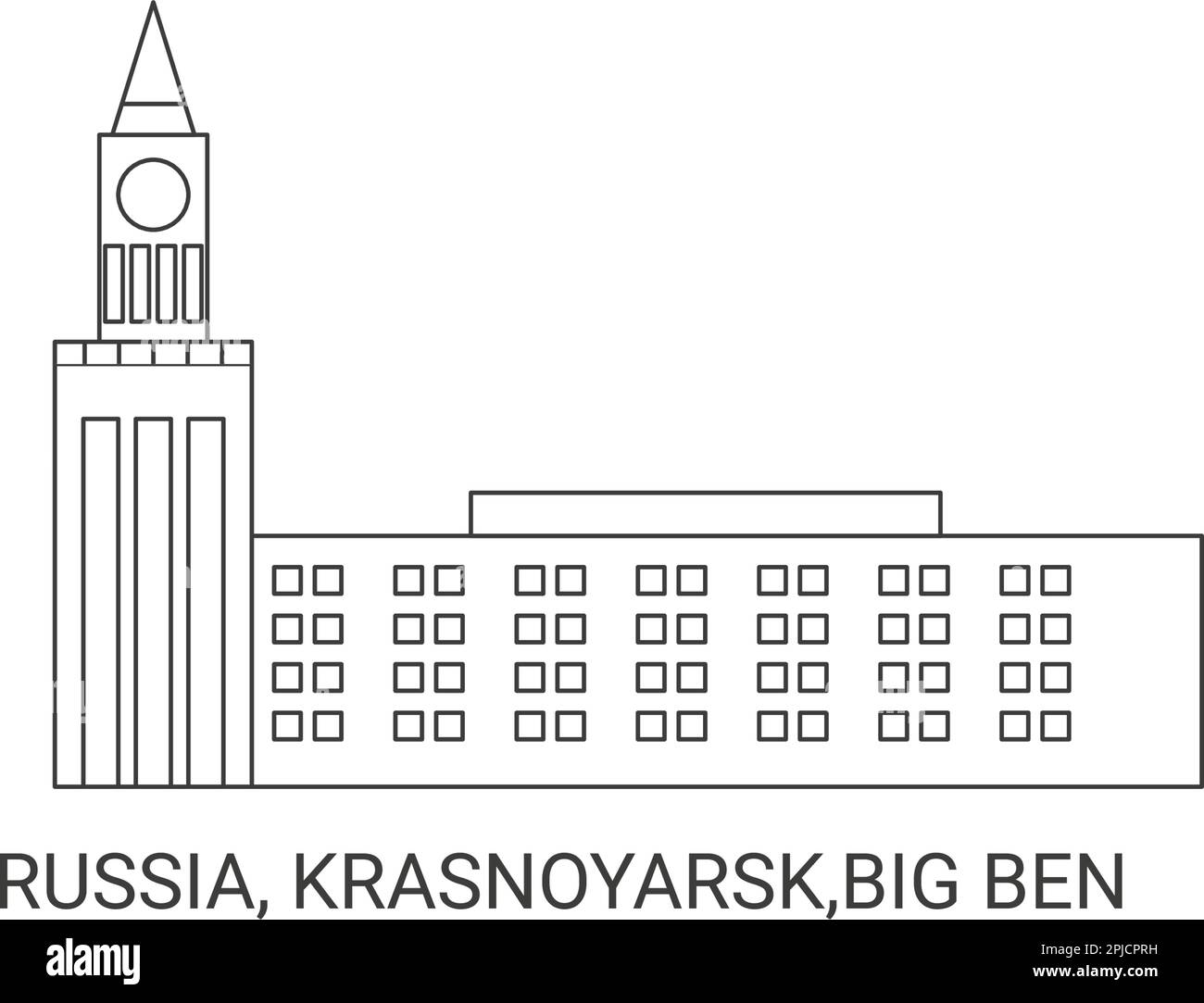 Russia Krasnoyarsk Big Ben Travel Landmark Vector Illustration Stock Russia Krasnoyarsk Big Ben Travel Landmark Vector Illustration Stock