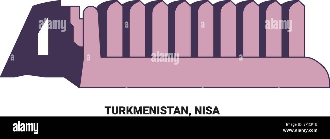 Turkmenistan, Nisa, travel landmark vector illustration Stock Vector ...