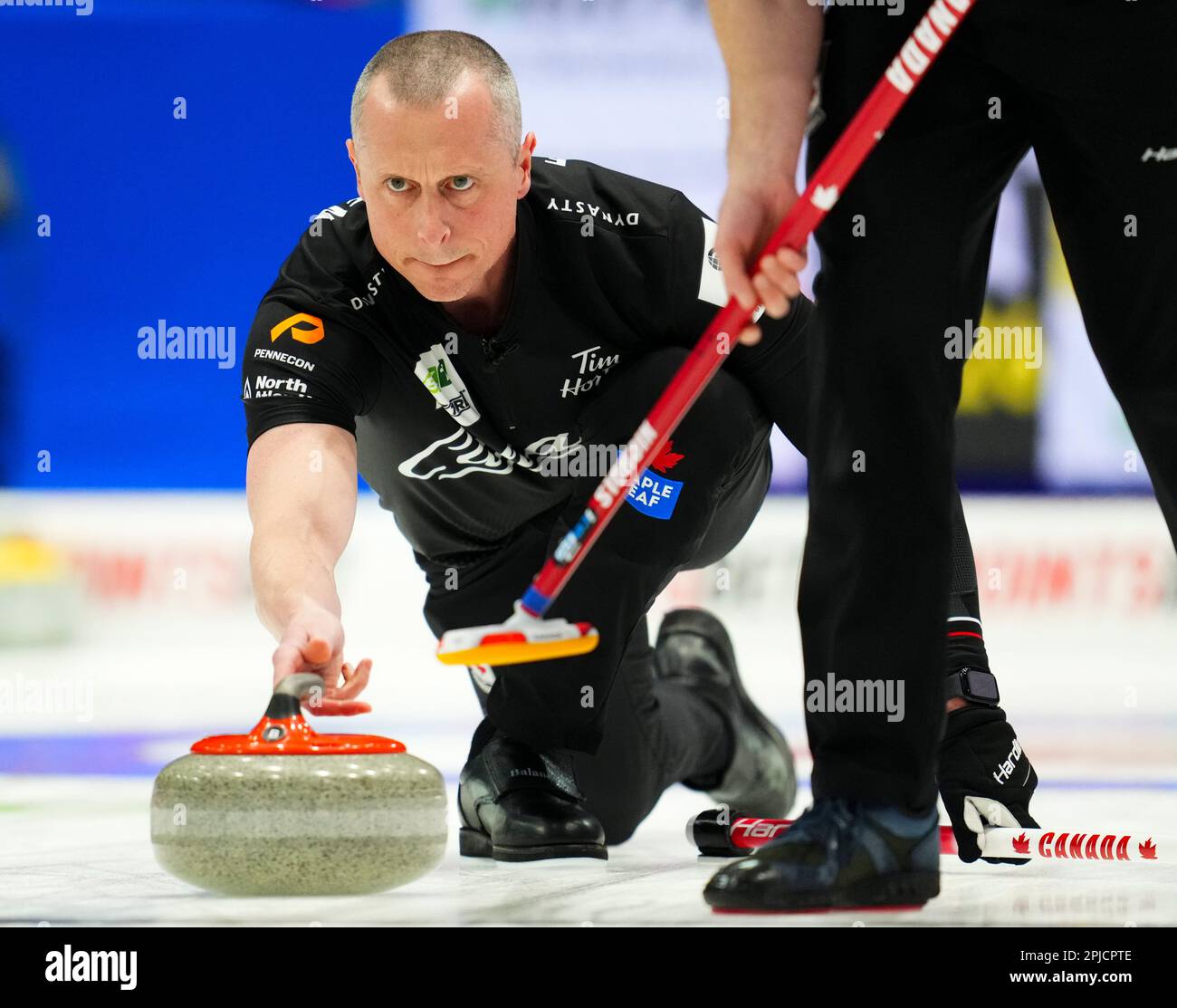 Ottawa, Can. 01st Apr, 2023. Canadian second EJ Harnden throws while