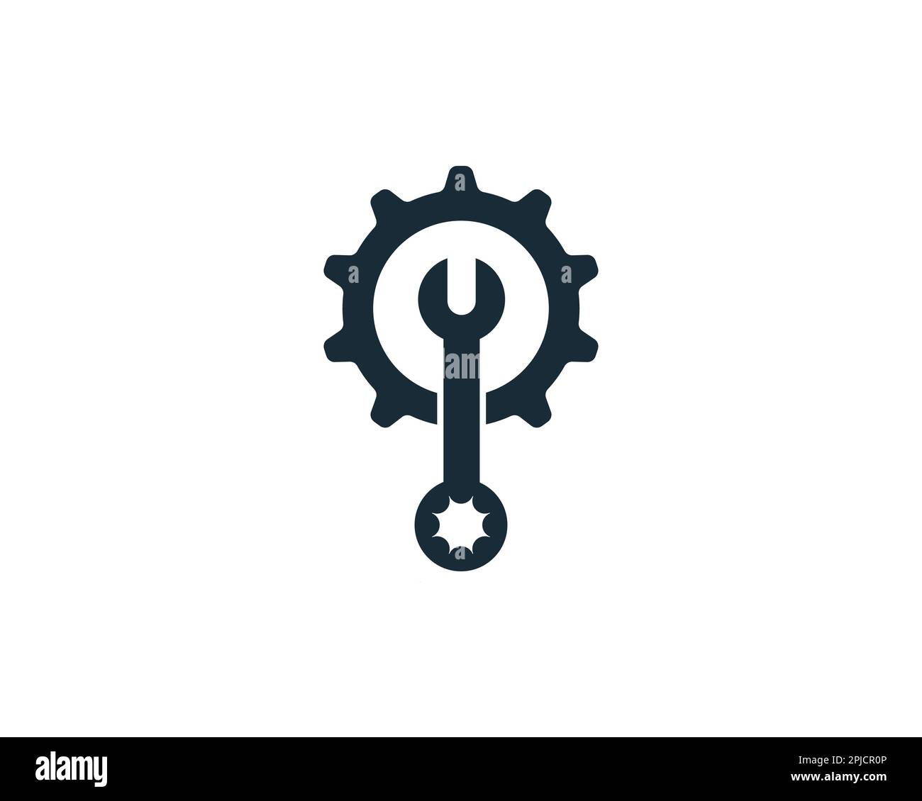 Gear and Wrench Icon Design Template Elements Stock Vector