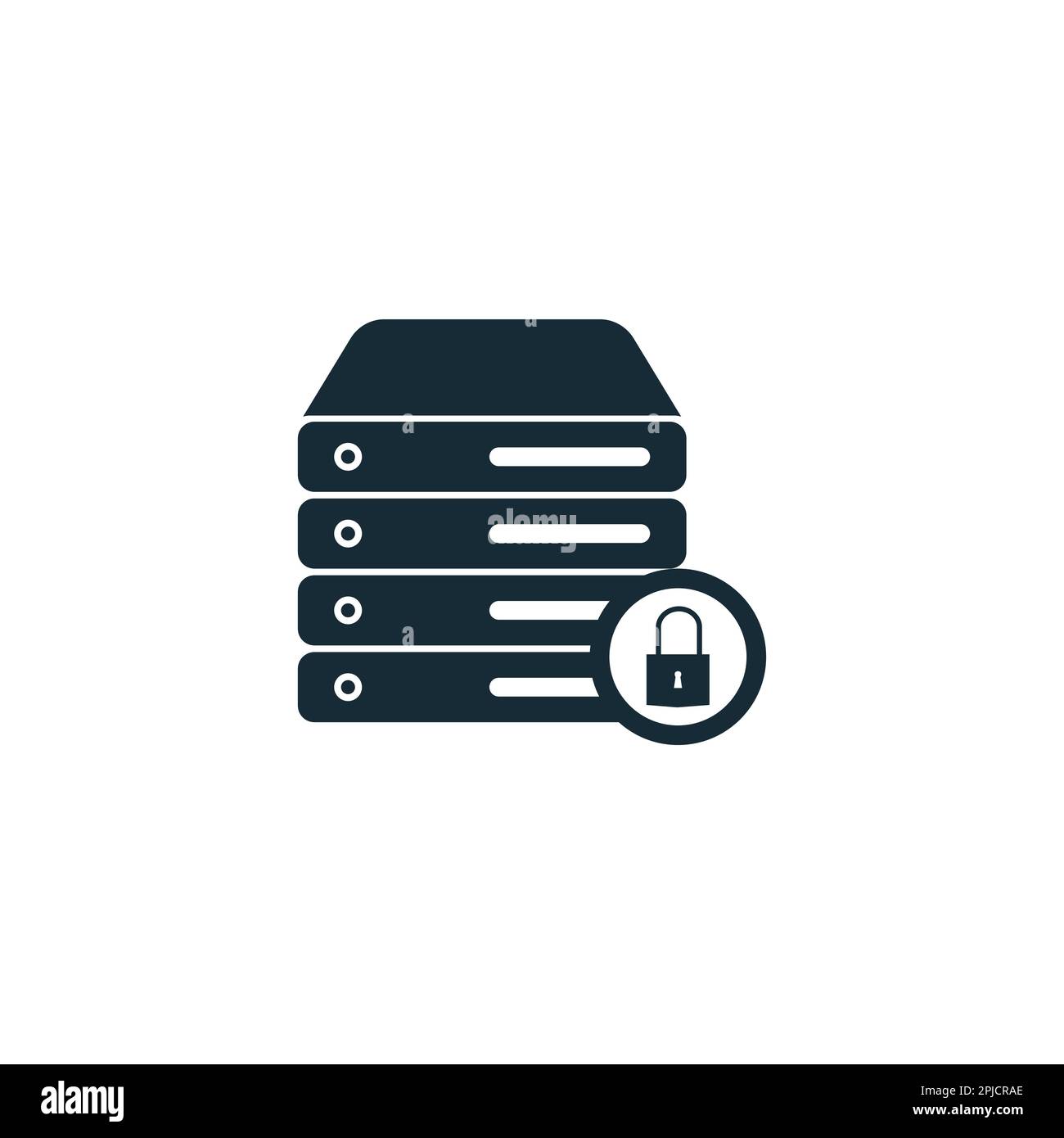 Data Storage Padlock Icon Design Template Elements Stock Vector