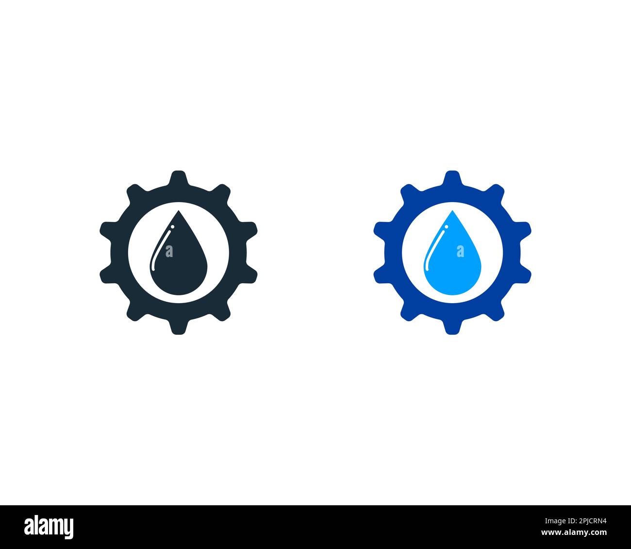 Drop Water Gear Icon Vector Logo Template Illustration Design Stock Vector