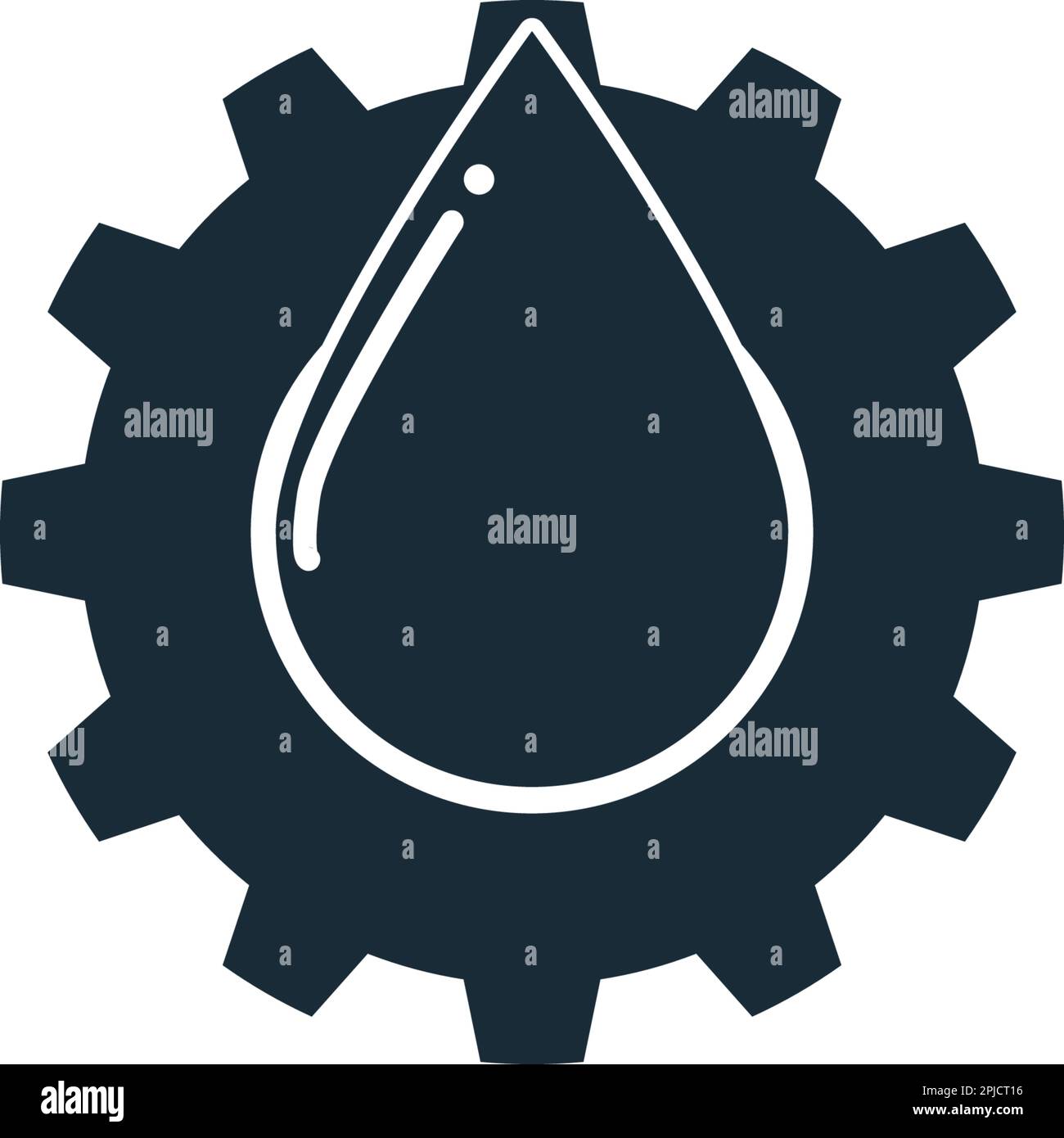 Gear Drop Oil Icon Vector Logo Template Illustration Design Stock