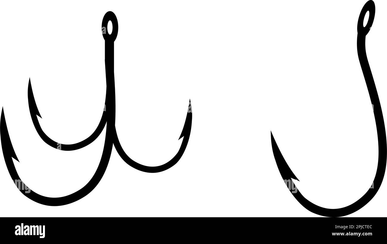 Fishhook, Bait Icon Vector Logo Template Illustration Design Stock