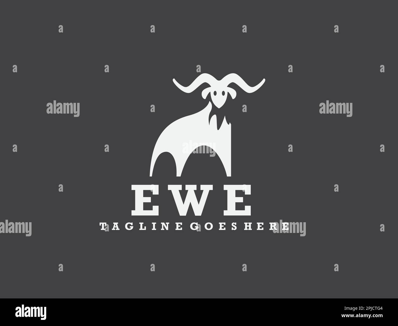 vector icon Sheep animal logo design silhouette illustration Stock