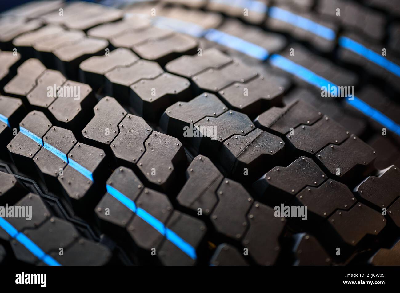 Car tire with blue markings Stock Photo Alamy