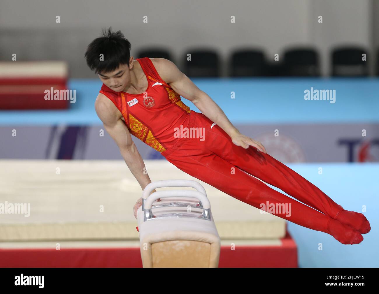 Antalya, T¨¹rkiye. 1st Apr, 2023. He Xiang of China competes during the