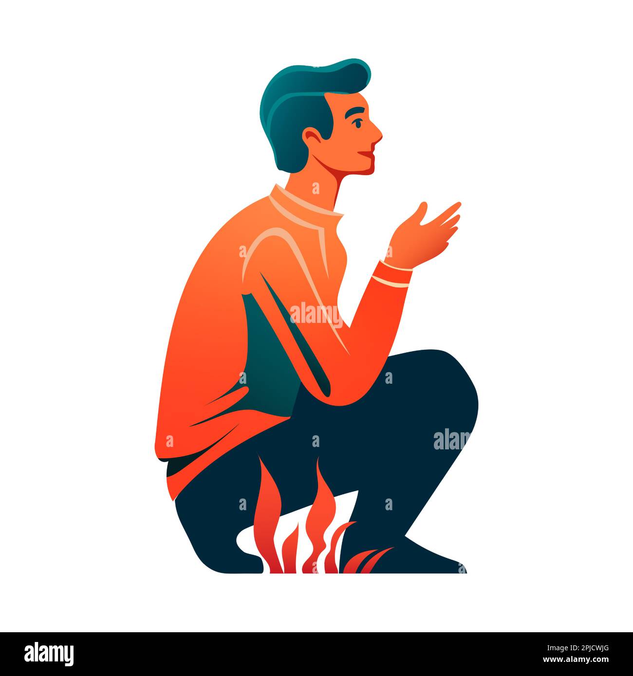 vector illustration of a man. the person is sitting Stock Vector Image ...