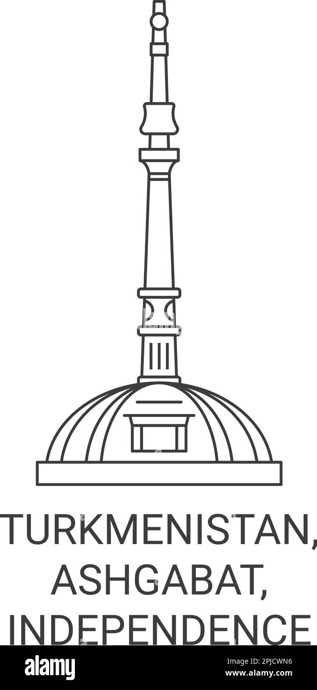 Turkmenistan, Ashgabat, Independence Monument travel landmark vector