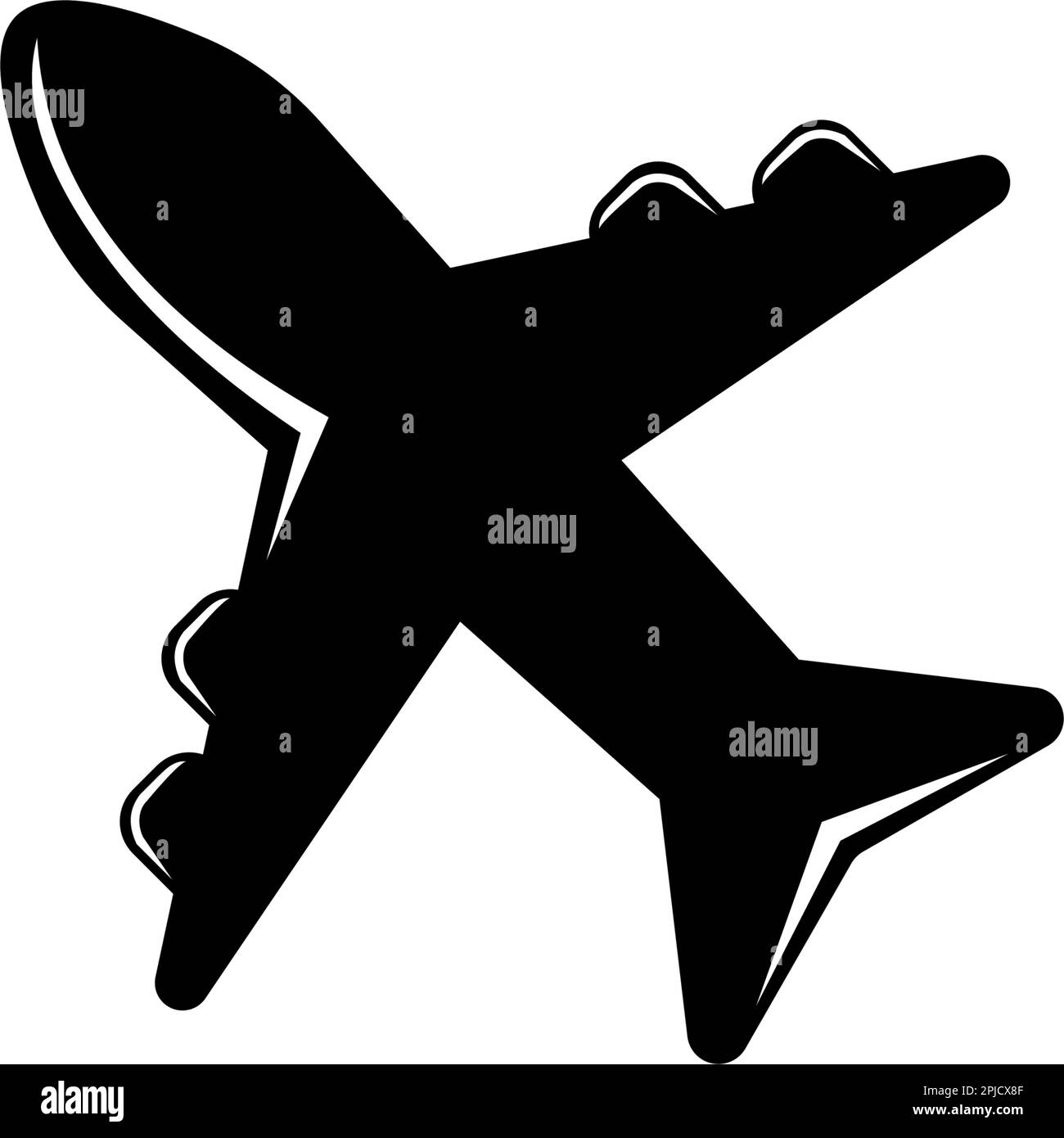 Airplane logo icon emblem template Black and White Stock Photos ...