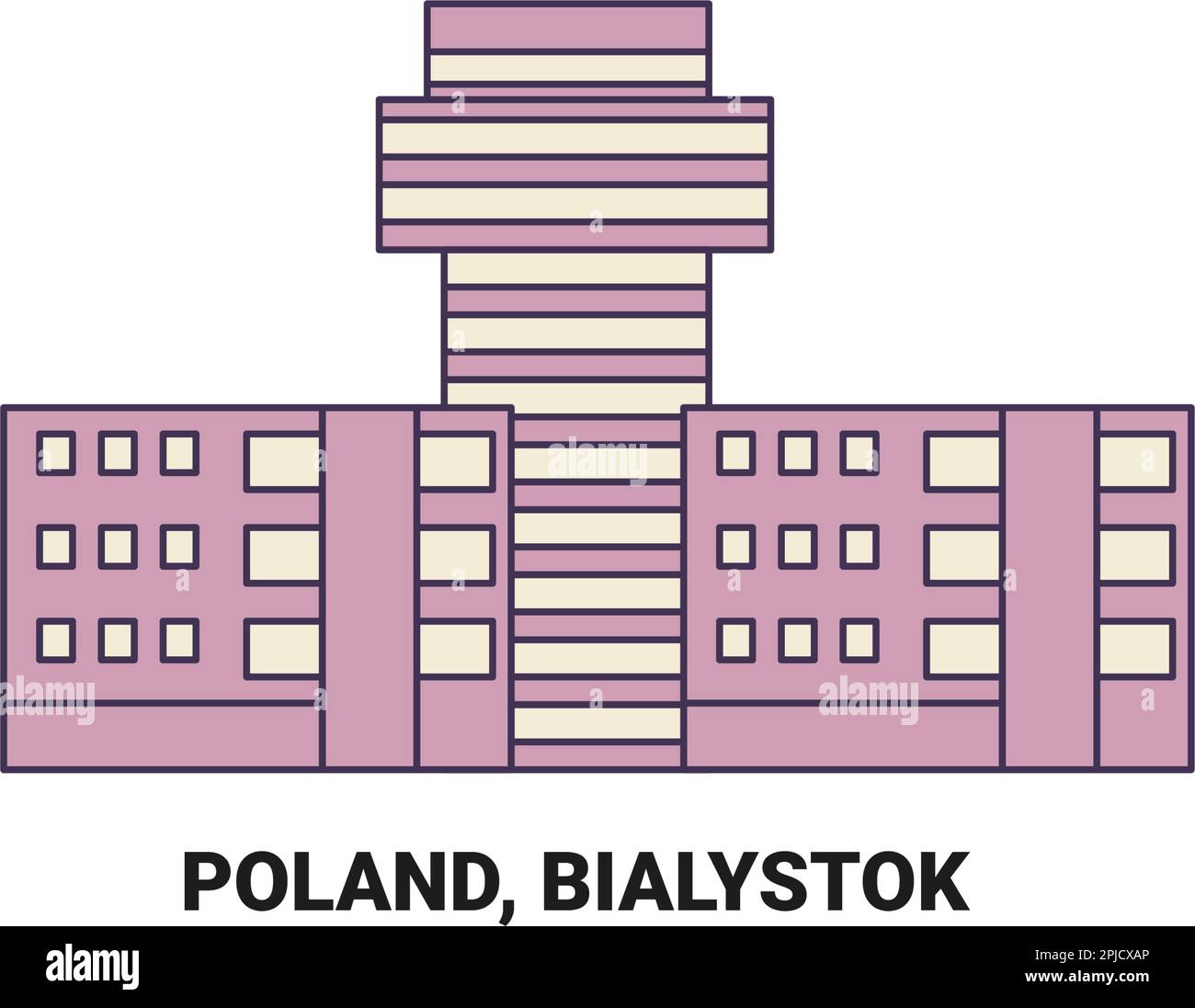 Poland, Bialystok, travel landmark vector illustration Stock Vector