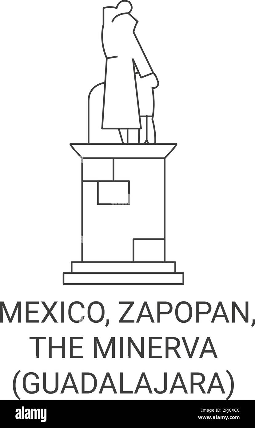 Mexico, Zapopan, The Minerva Guadalajara travel landmark vector illustration Stock Vector