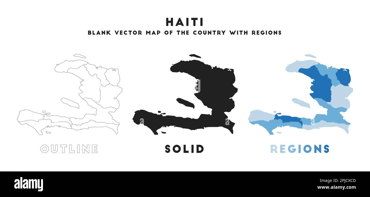 Haiti map. Borders of Haiti for your infographic. Vector country shape. Vector illustration. Stock Vector