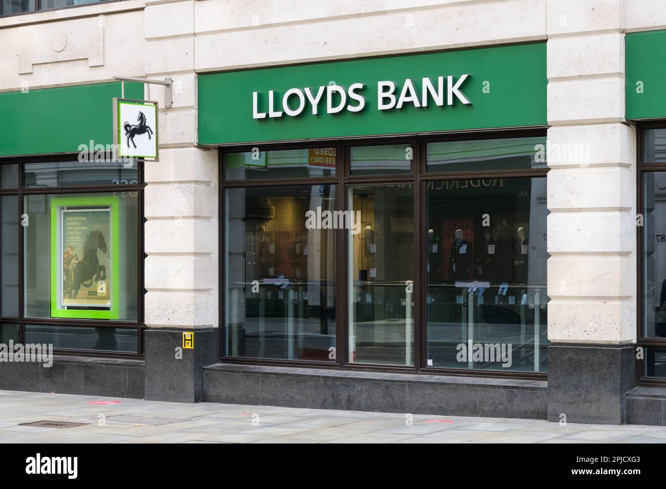 London, UK - March 16, 2023; Lloyds Bank branch on Cheapside in City of London with sign and name Stock Photo