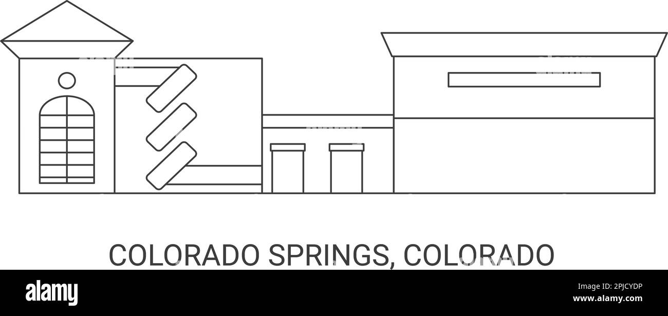 United States, Colorado Springs, Colorado travel landmark vector illustration Stock Vector