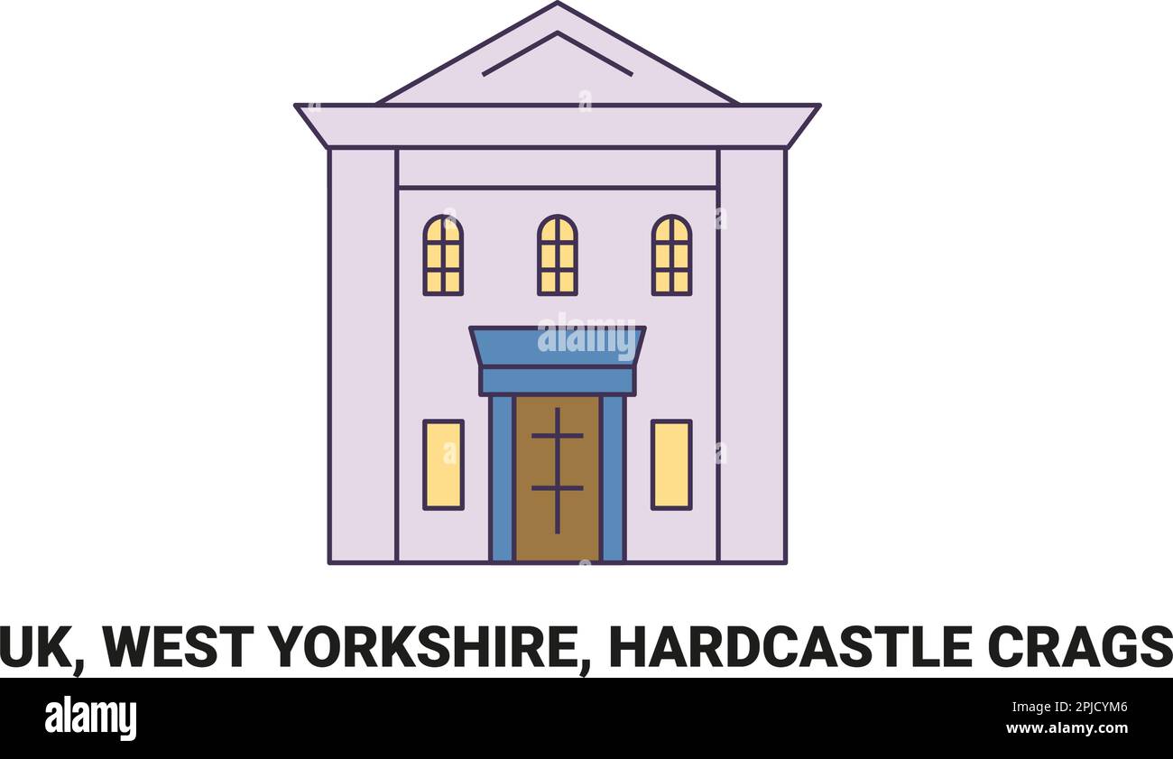 England, West Yorkshire, Hardcastle Crags, travel landmark vector