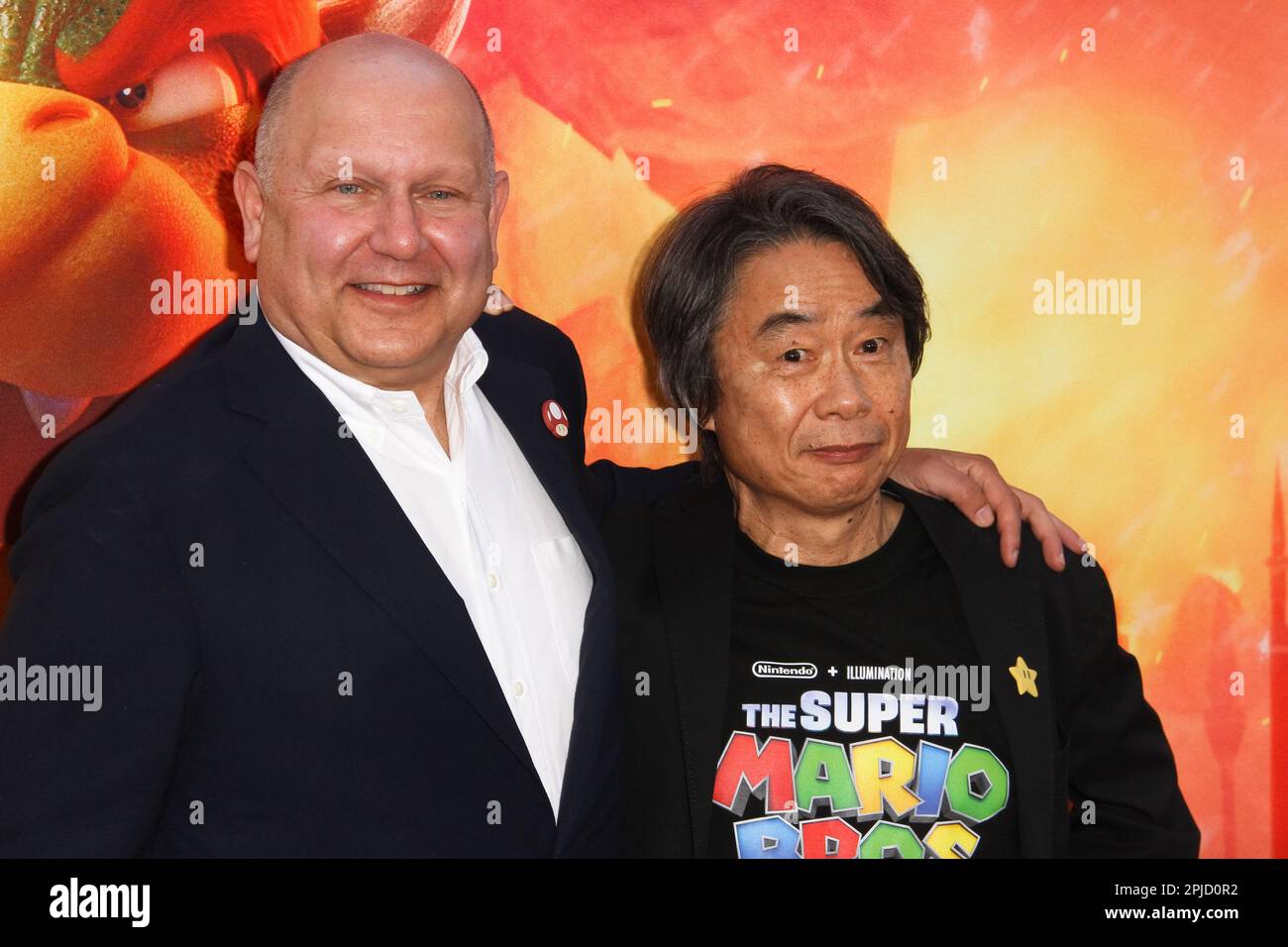 Los Angeles, USA. 02nd Apr, 2023. Chris Melendandri, Shigeru Miyamoto at  The Super Mario Bros. Movie Special Screening held at the Regal LA Live,  Los Angeles, CA, April 1, 2023. Photo Credit