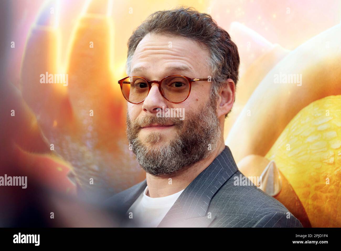 Seth Rogan arrives at the premiere of "The Super Mario Bros. Movie