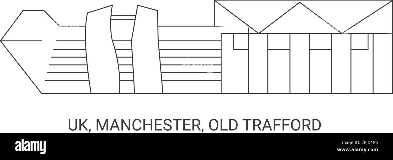 England, Manchester, Old Trafford, travel landmark vector illustration Stock Vector