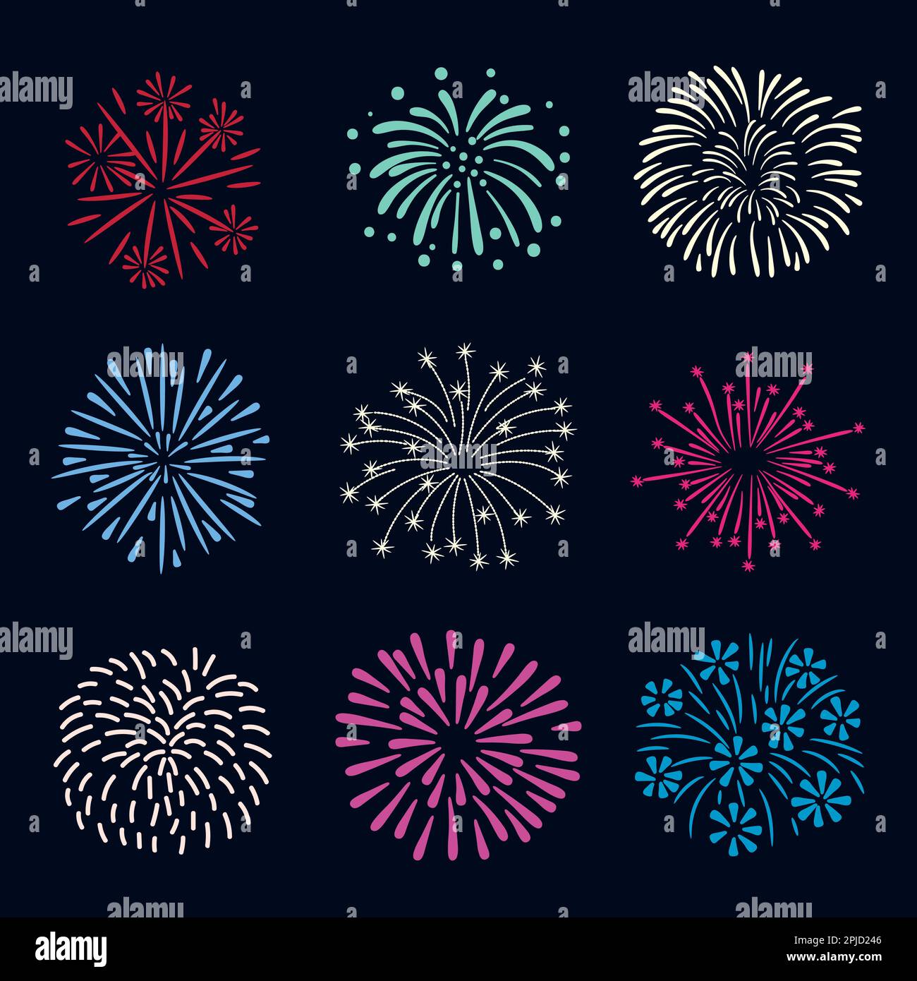 Hand drawn fireworks isolated hi-res stock photography and images - Alamy
