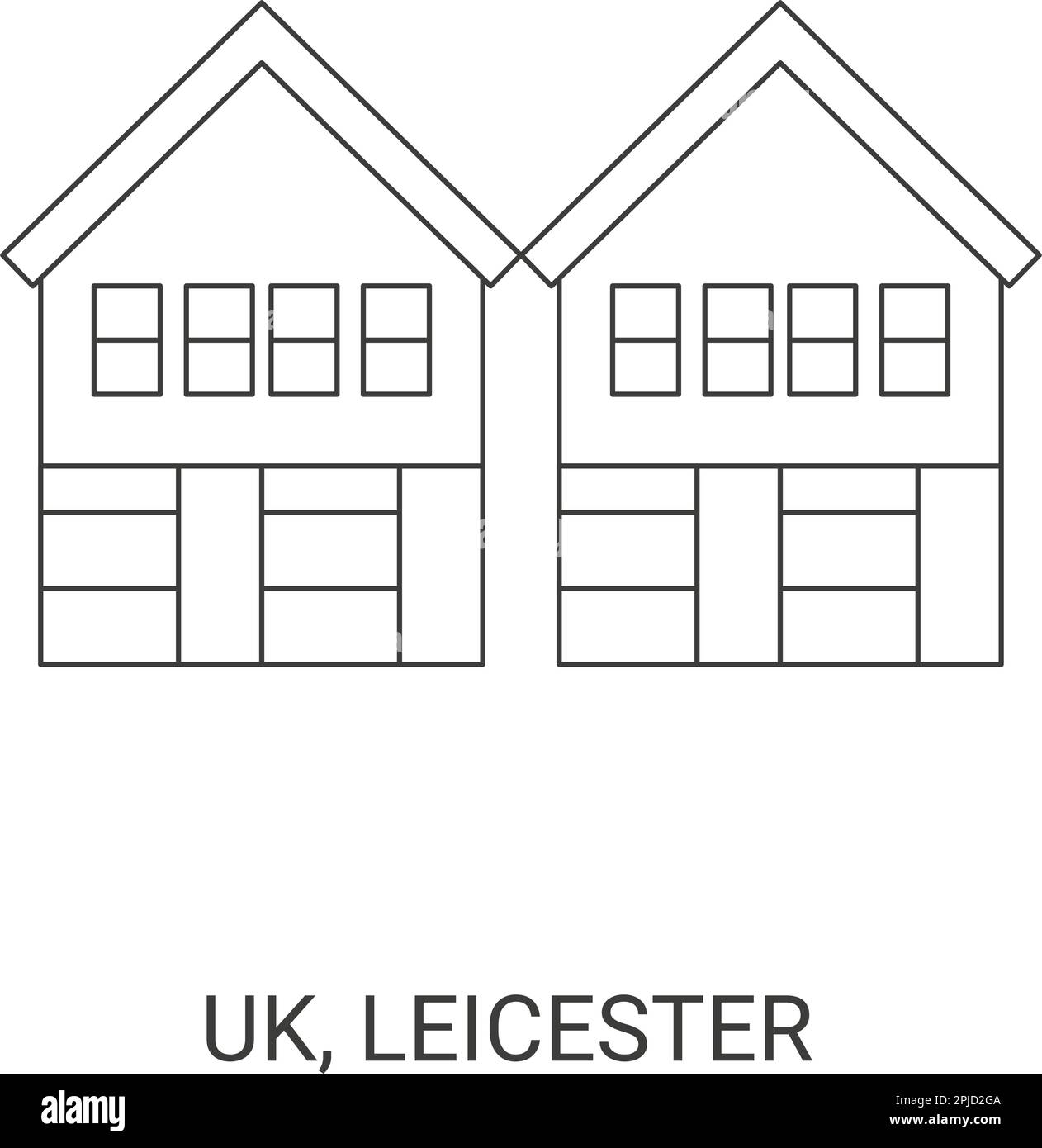 England, Leicester travel landmark vector illustration Stock Vector
