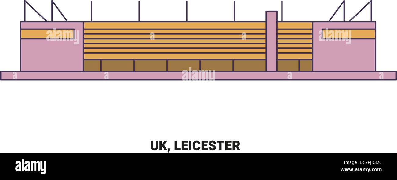 Uk, Leicester, travel landmark vector illustration Stock Vector