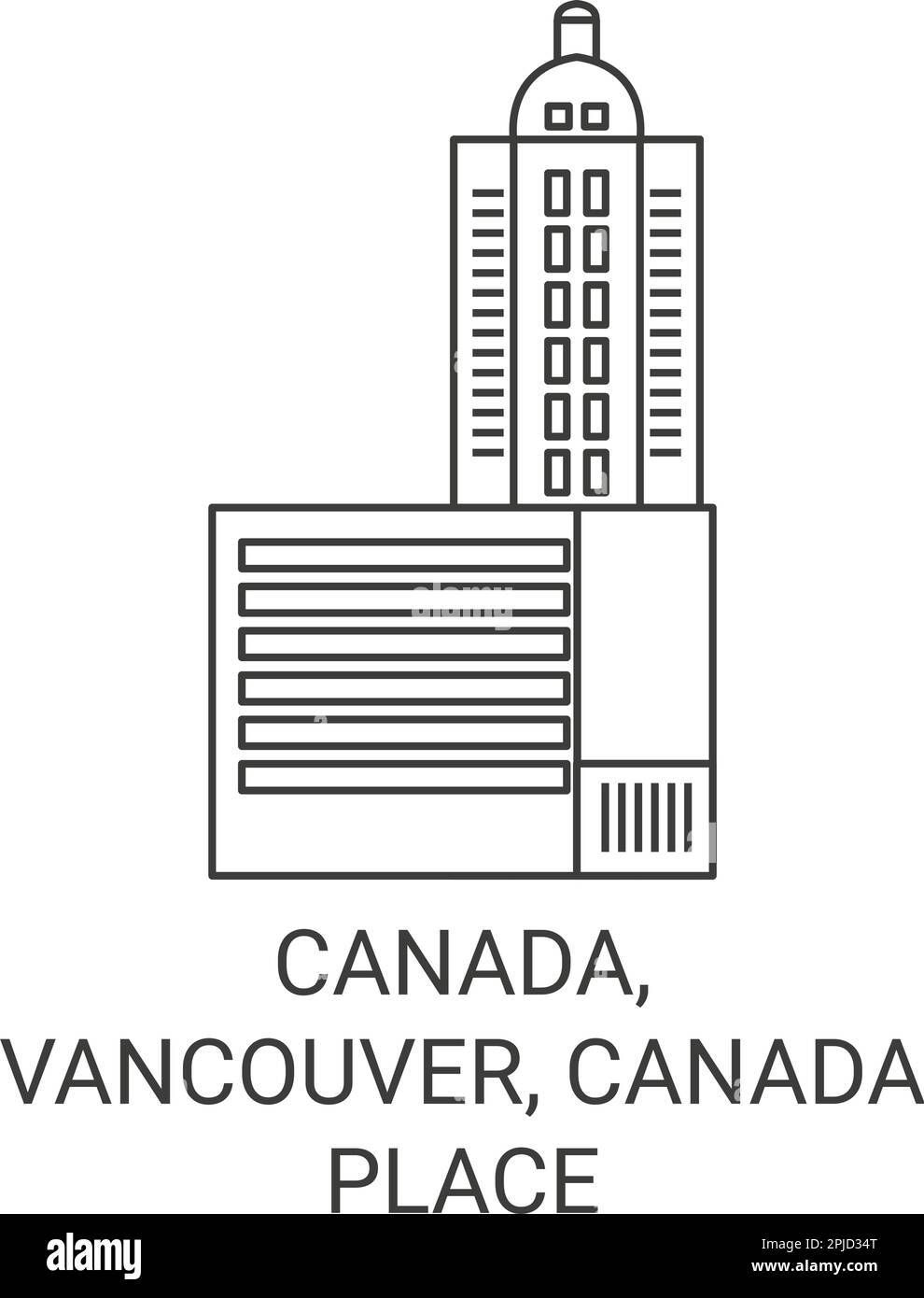 Canada, Vancouver, Canada Place travel landmark vector illustration Stock Vector