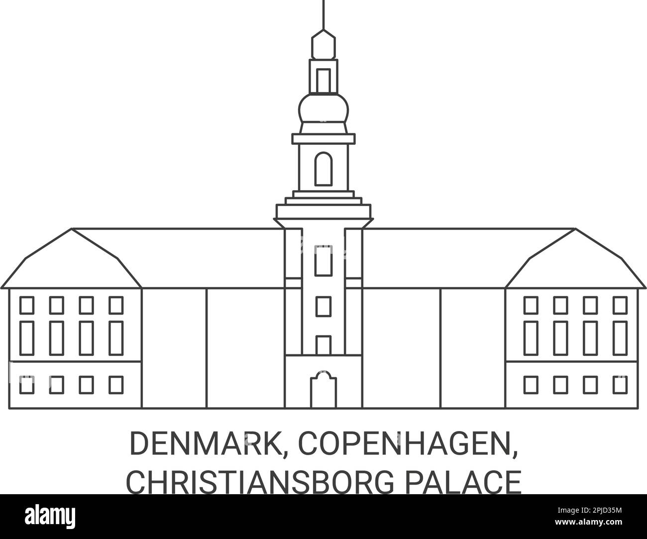Denmark, Copenhagen, Christiansborg Palace travel landmark vector ...