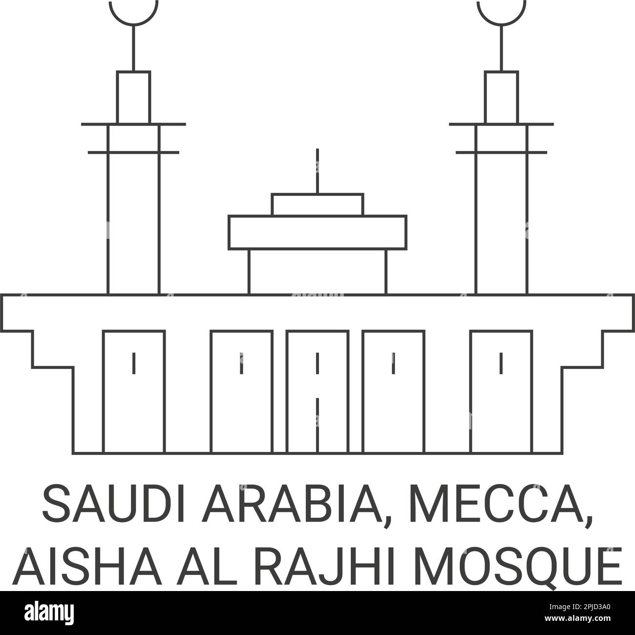 Saudi Arabia, Mecca, Aisha Al Rajhi Mosque travel landmark vector ...