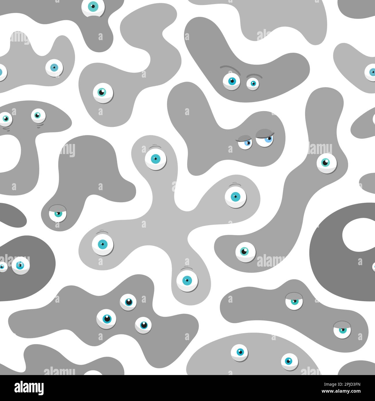 Abstract cute monsters pattern. Vector seamless background Stock Vector