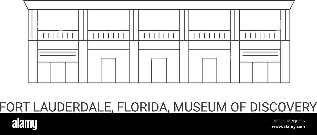 United States, Fort Lauderdale, Florida, Museum Of Discovery, travel landmark vector illustration Stock Vector