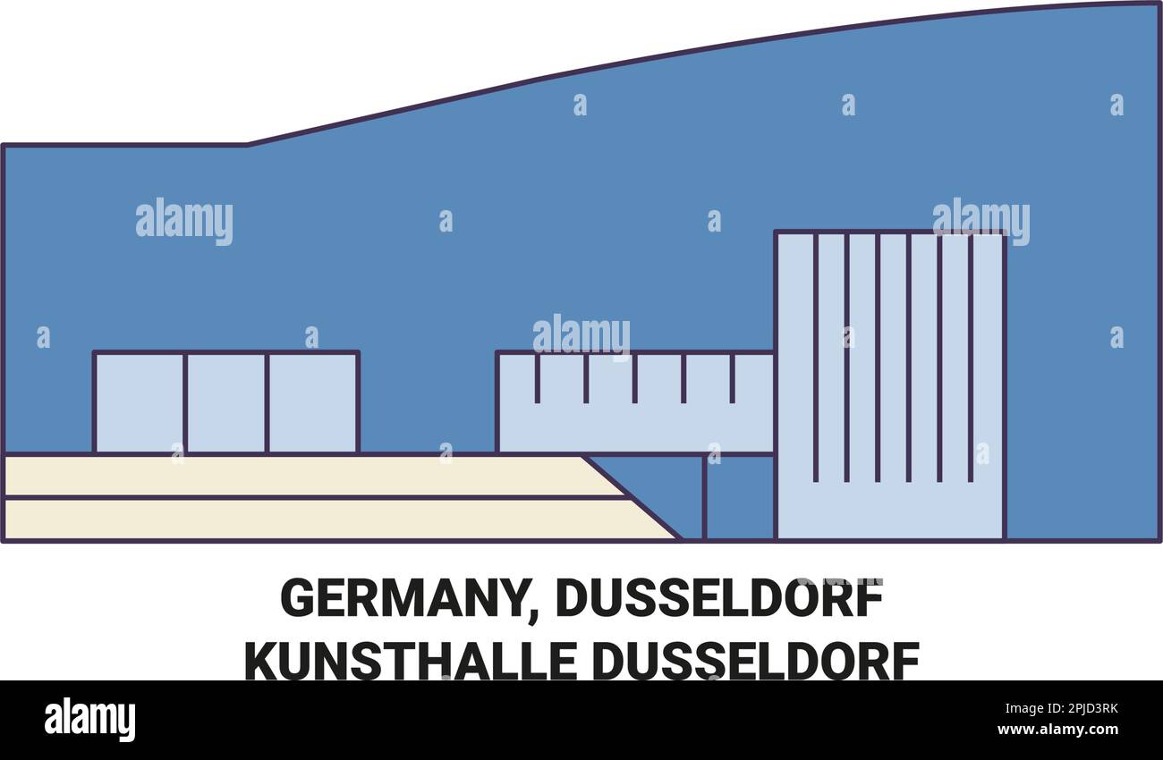 Germany, Dusseldorf, Kunsthalle Dusseldorf travel landmark vector illustration Stock Vector