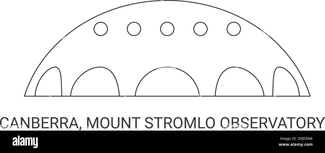 Australia, Canberra, Mount Stromlo Observatory, travel landmark vector illustration Stock Vector